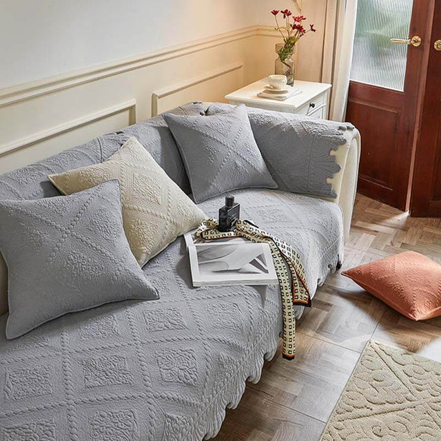 Fashion Leaf Trim Cotton Washable Couch Cover 70x70 cm