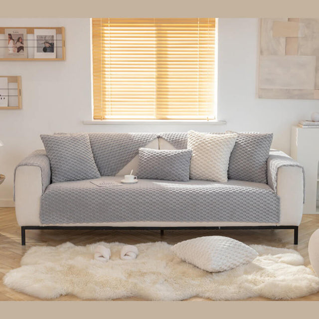 Honeycomb Plush Thickened Non-slip Couch Cover for Pets