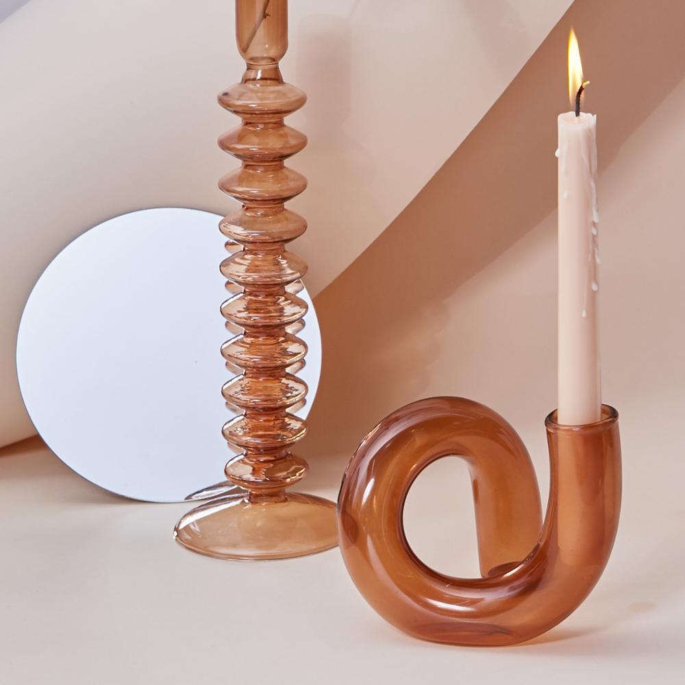Elegant Glass Vase Candle Holders for Home Decor Centerpiece