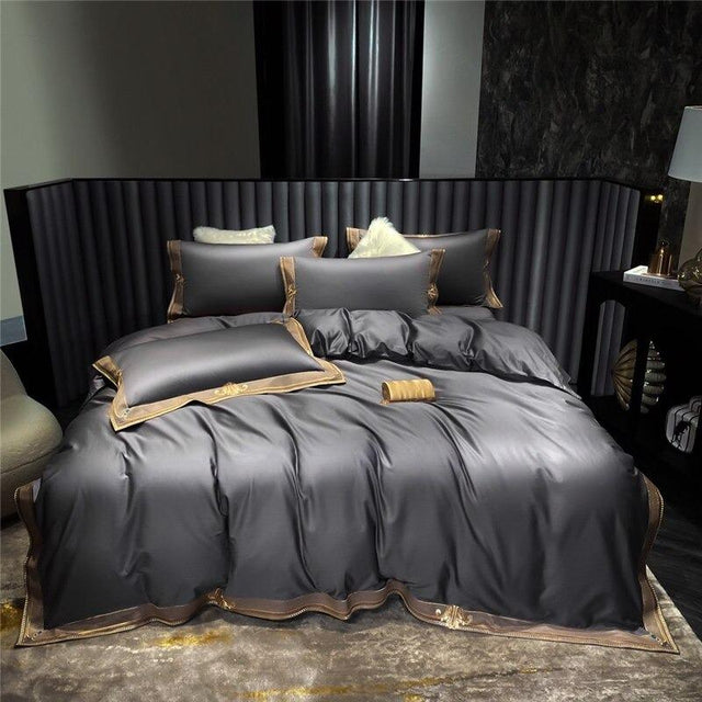 Grigio Premium Embroidered Duvet Cover Set