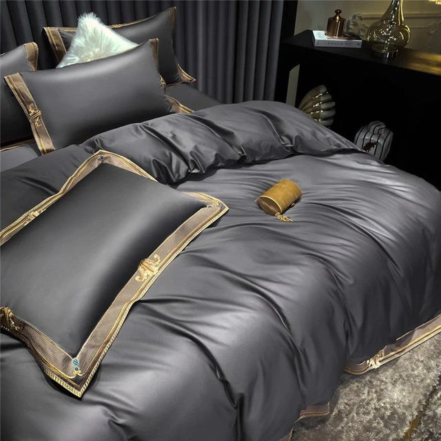 Grigio Premium Embroidered Duvet Cover Set