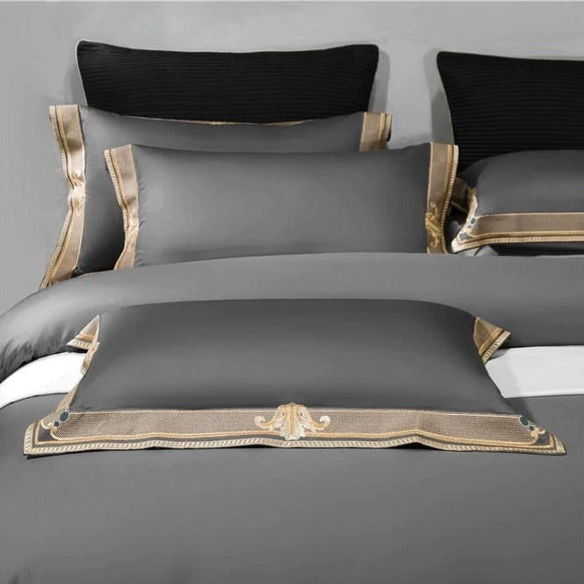 Grigio Premium Embroidered Duvet Cover Set