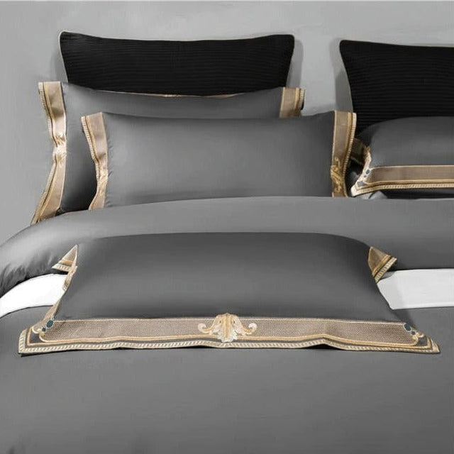 Grigio Premium Embroidered Duvet Cover Set