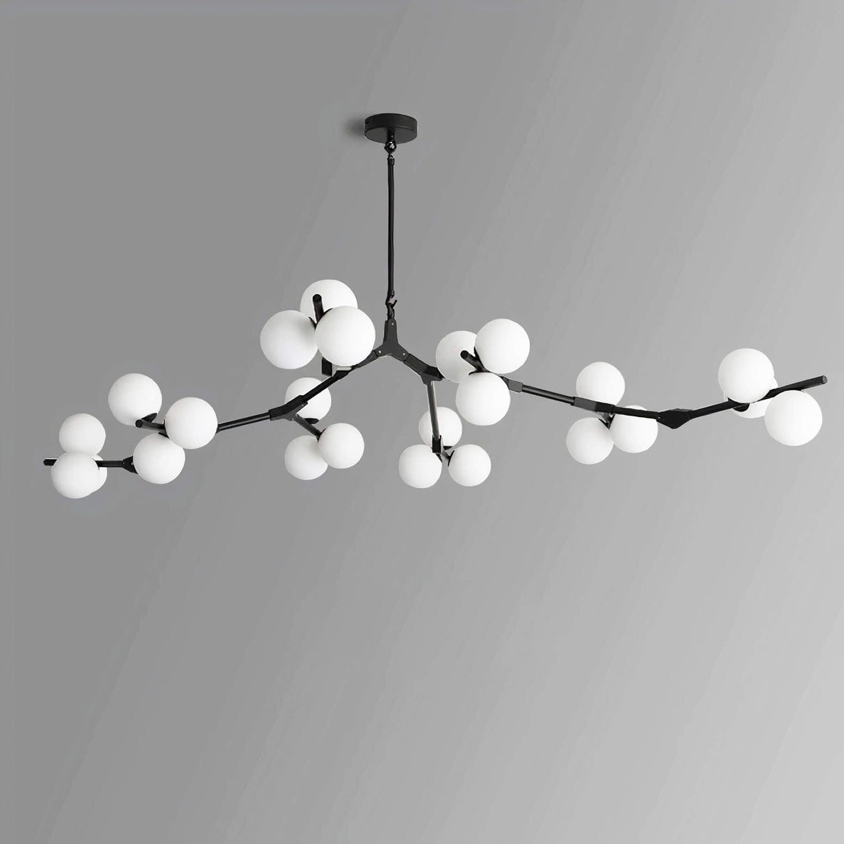 Heritage Scandinavian Chandelier – Modern Branch Design with Ambient Glass Globes