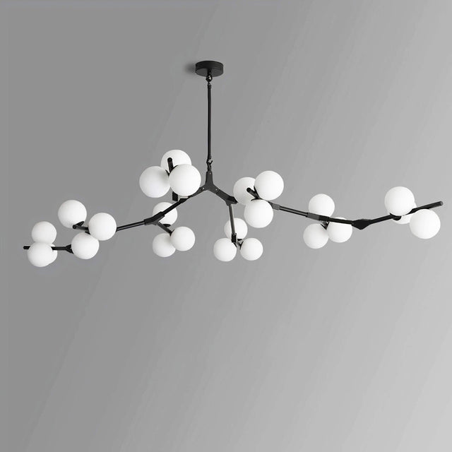 Heritage Scandinavian Chandelier – Modern Branch Design with Ambient Glass Globes