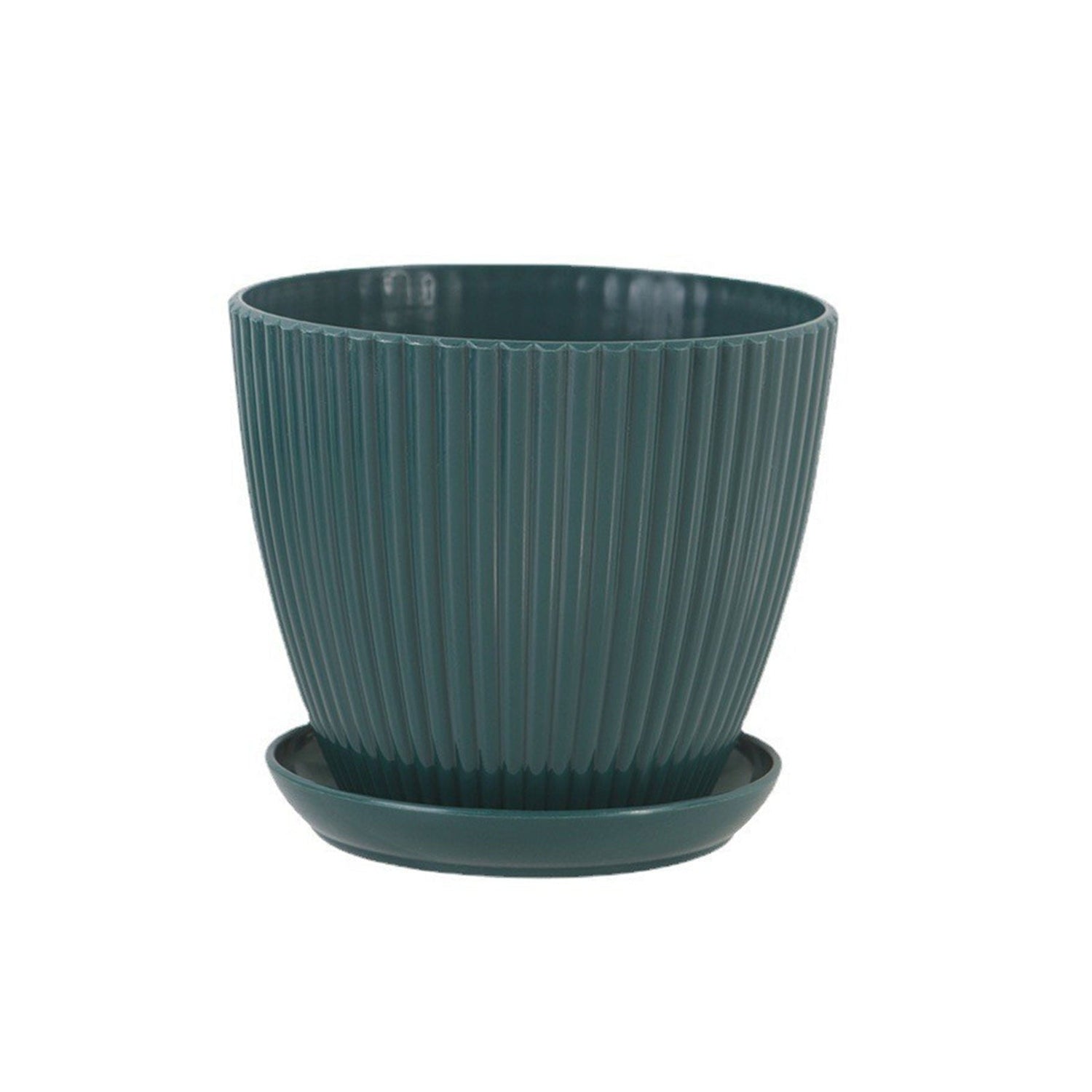 Home Garden Plant Pot With Tray - Modern Plastic Design