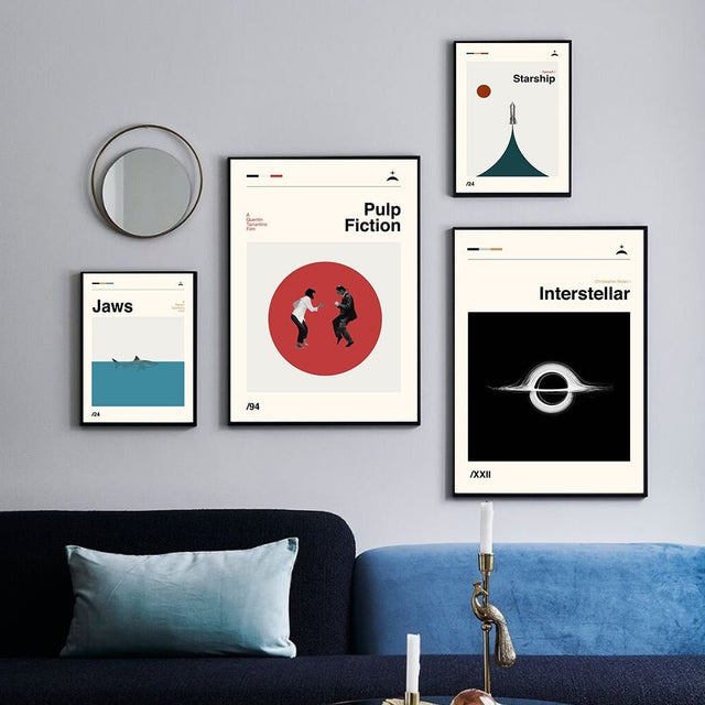 Iconic Films Retro Wall Art Canvas Posters - Unframed Decor
