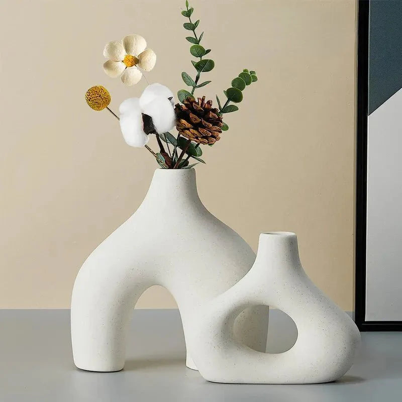 Irregular Minimalist Ceramic Vase Set for Modern Decor