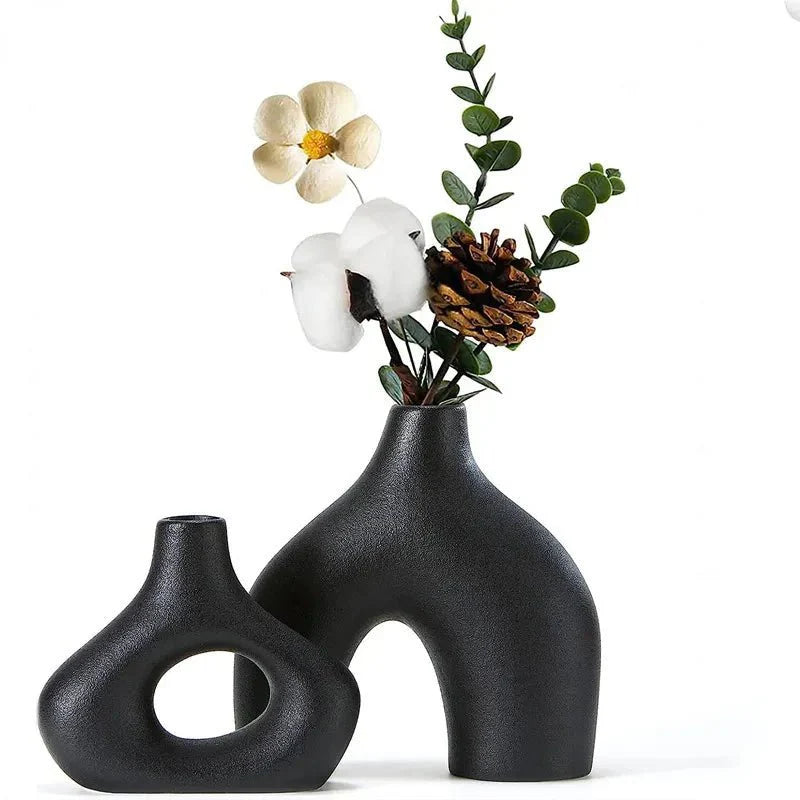 Irregular Minimalist Ceramic Vase Set for Modern Decor