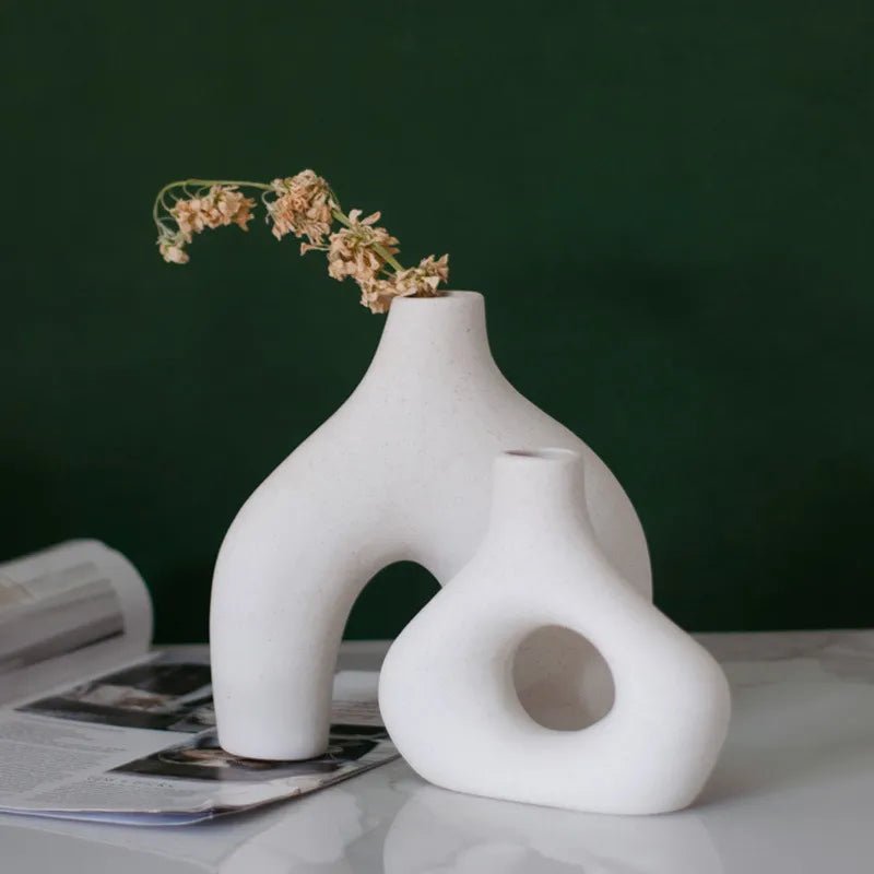 Irregular Minimalist Ceramic Vase Set for Modern Decor