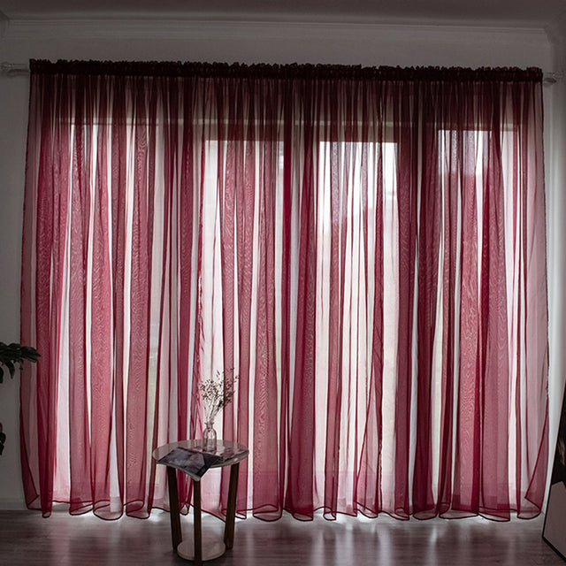 Solid Voile Window Curtain - Lightweight Polyester Design