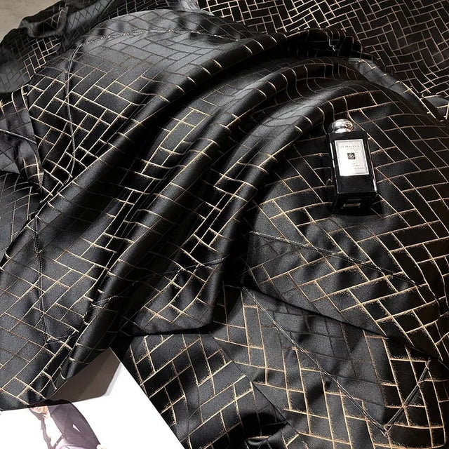Noir Jasmine Luxury Jacquard Duvet Cover Set