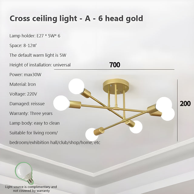 Creative LED Hanging Lamp – Vintage Antique Gold Chandelier for Living Room & Dining Room