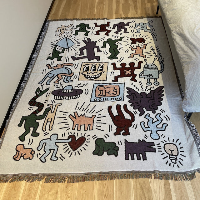 Keith Haring Jigsaw Throw Blanket for Cozy Comfort