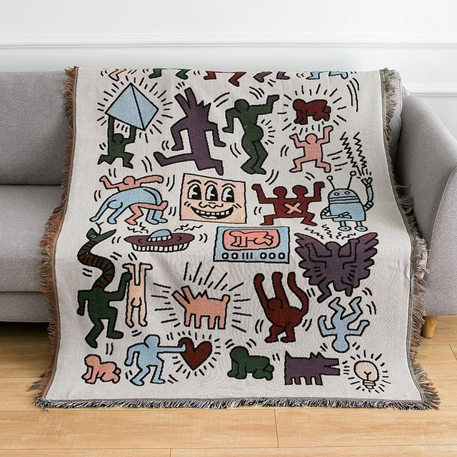 Keith Haring Jigsaw Throw Blanket for Cozy Comfort