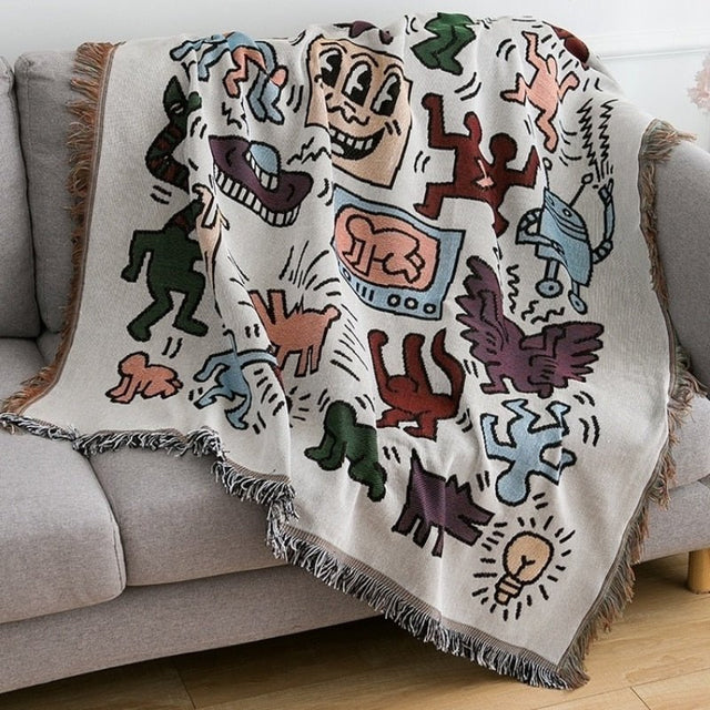 Keith Haring Jigsaw Throw Blanket for Cozy Comfort
