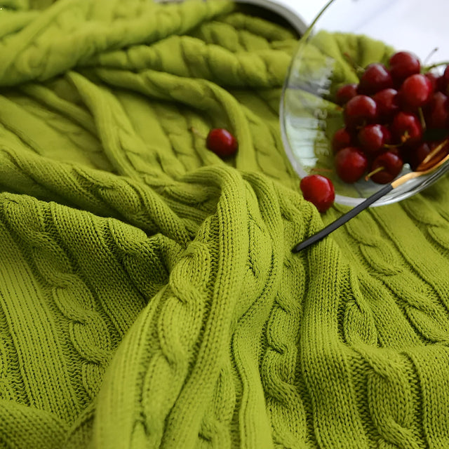 Knitted Cotton Solid Colour Throw Blanket for Cozy Comfort