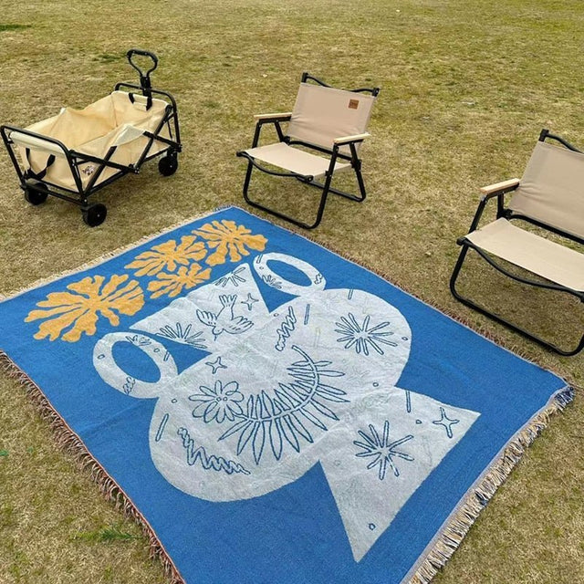 Knitted Jacquard Throw Blanket for Cozy Home Decor