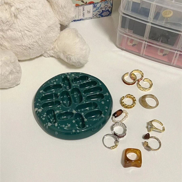 Handmade Ceramic Decorative Mini Ring Holder Tray