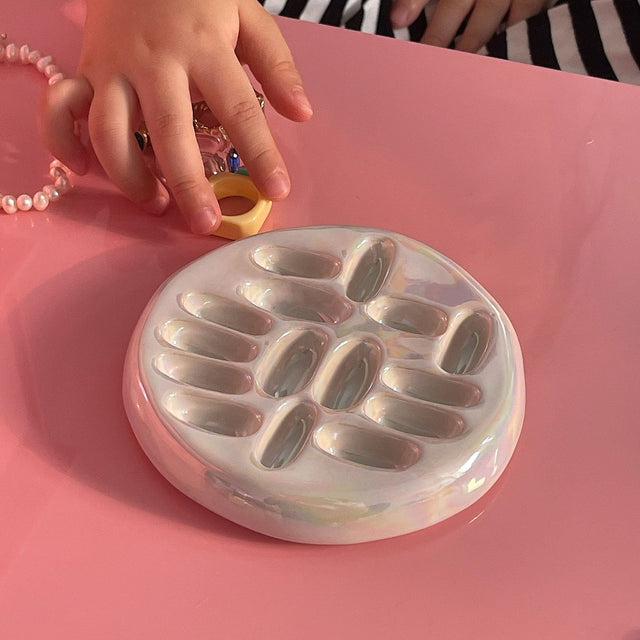 Handmade Ceramic Decorative Mini Ring Holder Tray