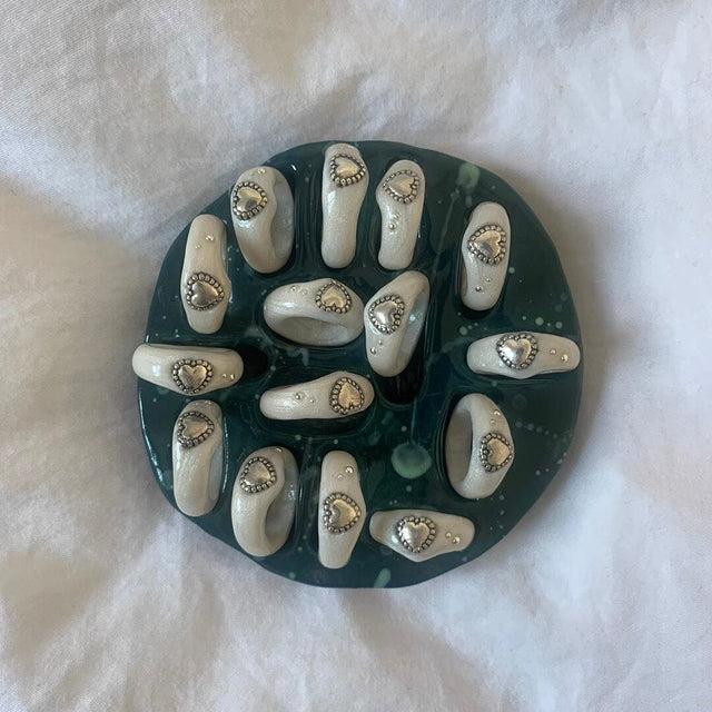 Handmade Ceramic Decorative Mini Ring Holder Tray