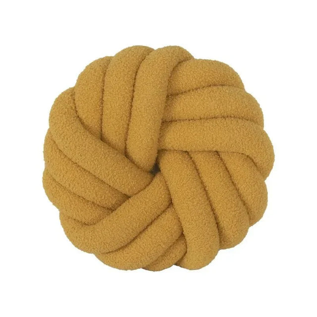Lamb's Wool Knotted Throw Cushion - Cozy Hand Woven Design