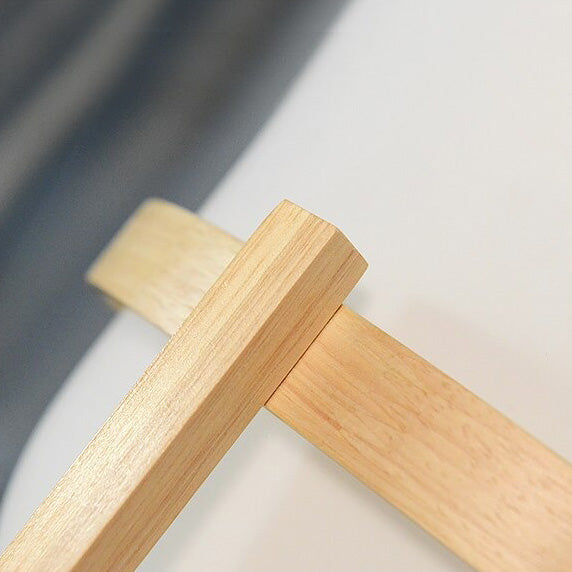 Japanese Wooden Bedside Lamp with Glass Stone Shade