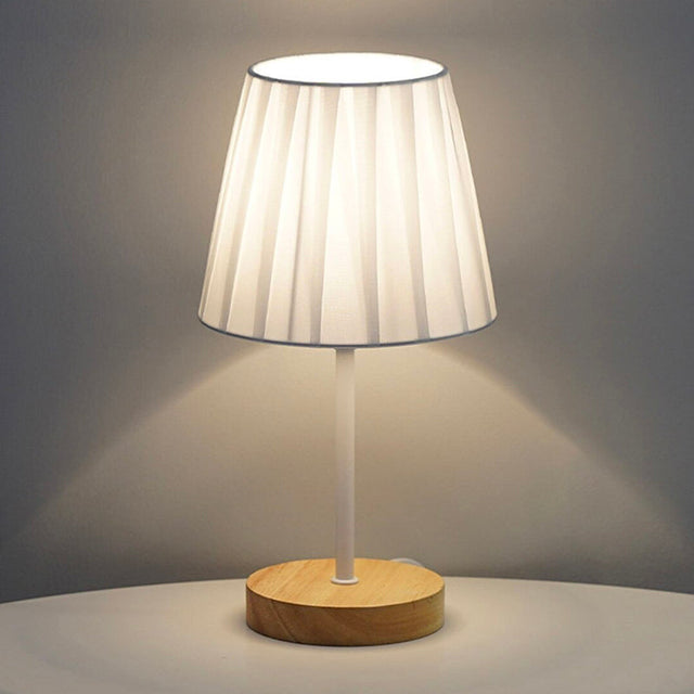 Scandinavian Wooden Stella Bedside Lamp Touch Sensitive Design