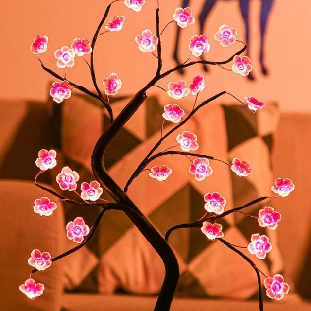 Flowery Bonzai Bedside Lamp - USB Rechargeable Fantasy Decor
