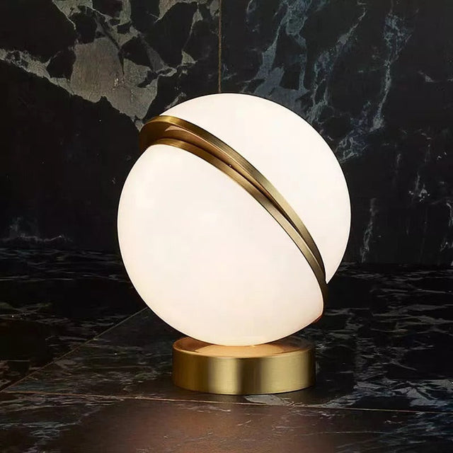Golden Ball Design Bedside Lamp with USB Rechargeable Feature