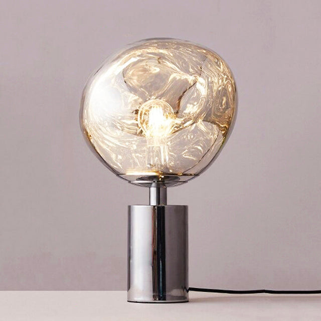 Lava Ball Design Bedside Lamp with Chic Glass Style