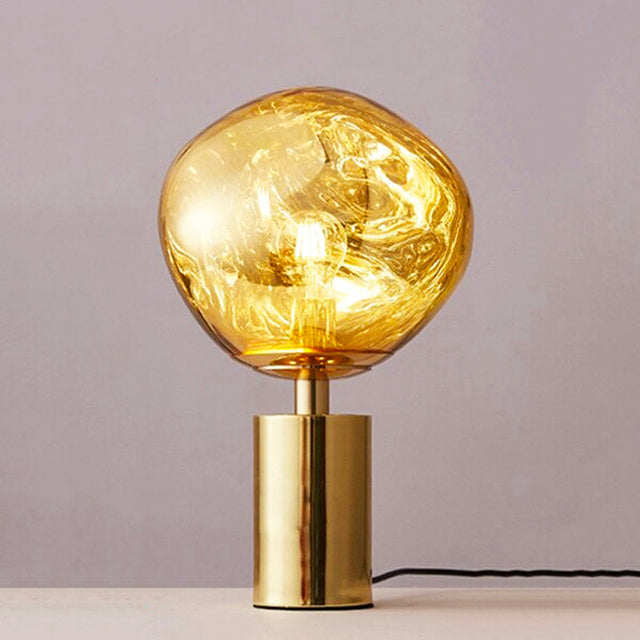 Lava Ball Design Bedside Lamp with Chic Glass Style