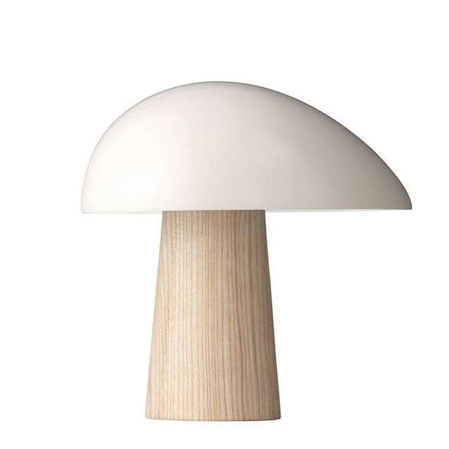 Design Mushroom Bedside Lamp in Wood and Resin Style