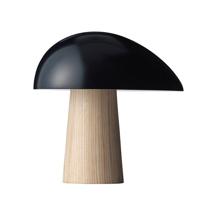 Design Mushroom Bedside Lamp in Wood and Resin Style
