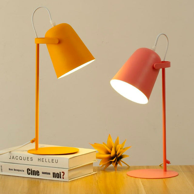 Colorful Design Bedside Lamp with Modern Metal Shade