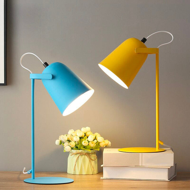 Colorful Design Bedside Lamp with Modern Metal Shade