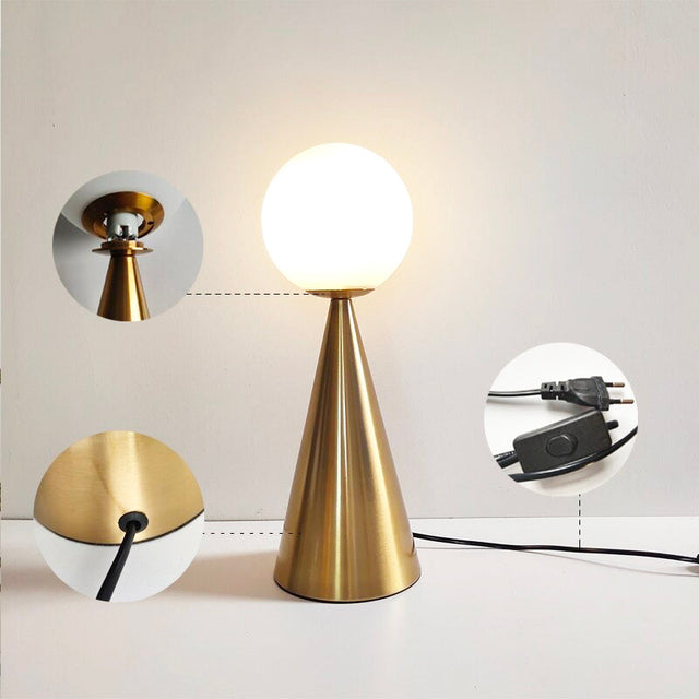 Modern Golden Bedside Lamp with Touch-Sensitive LED Design