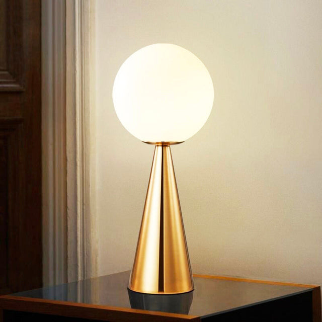 Modern Golden Bedside Lamp with Touch-Sensitive LED Design