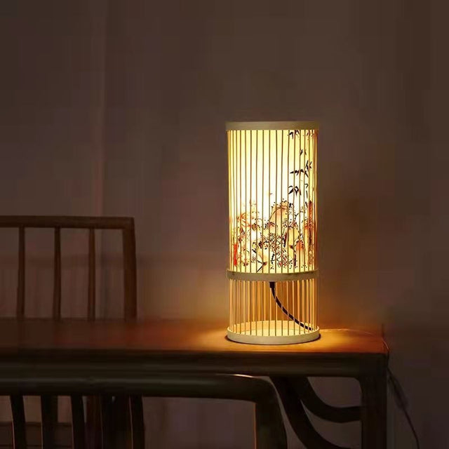 Japanese Bamboo Zen Bedside Lamp for Modern Decor