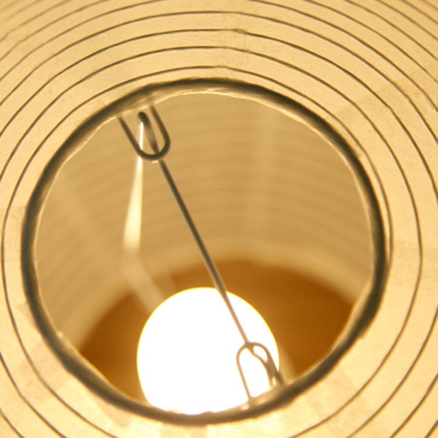 Japanese Paper Lantern Bedside Lamp in Industrial Style