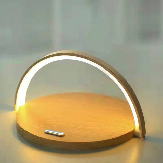 Chic Glass LED Bedside Lamp With Charger for Modern Rooms