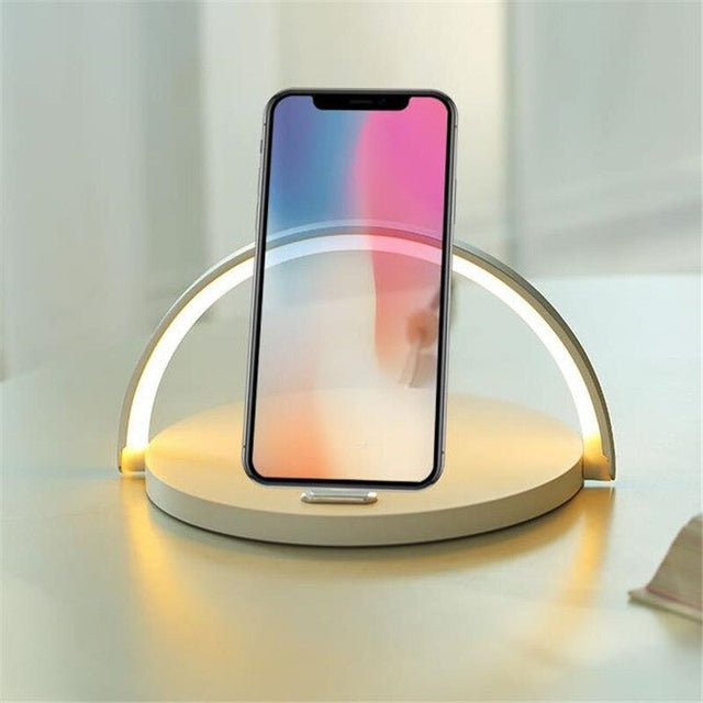 Chic Glass LED Bedside Lamp With Charger for Modern Rooms