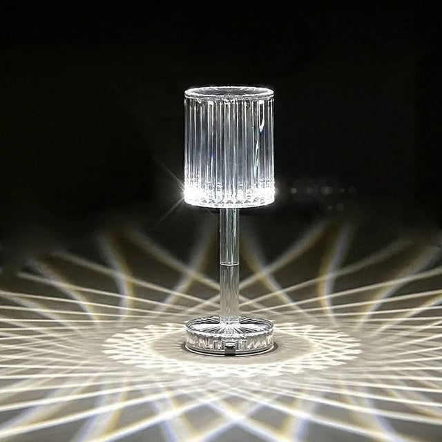 Round Diamond-Shaped LED Bedside Lamp with Aluminium Body