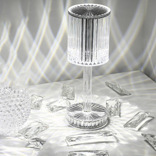 Round Diamond-Shaped LED Bedside Lamp with Aluminium Body