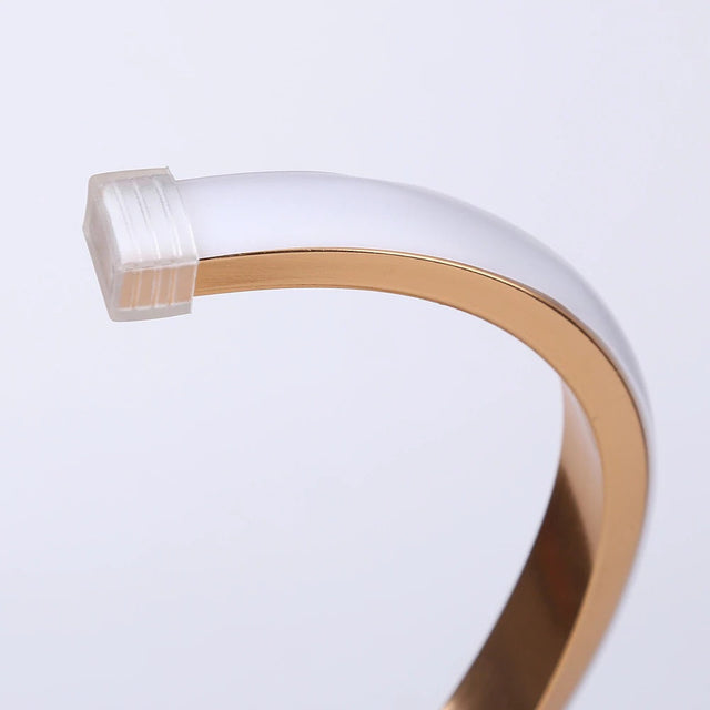 Spiral LED Bedside Lamp with Golden Aluminum Design