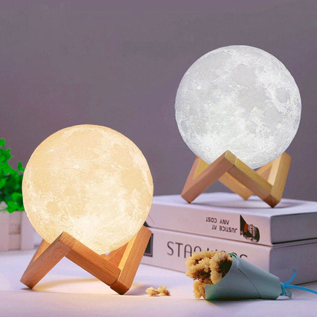 Minimalist Touch-Sensitive Moon Bedside Lamp LED Glow