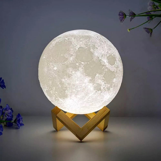 Minimalist Touch-Sensitive Moon Bedside Lamp LED Glow