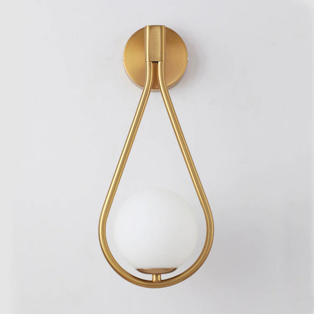 Golden Metal Ball Wall Bedside Lamp with USB Rechargeable Feature