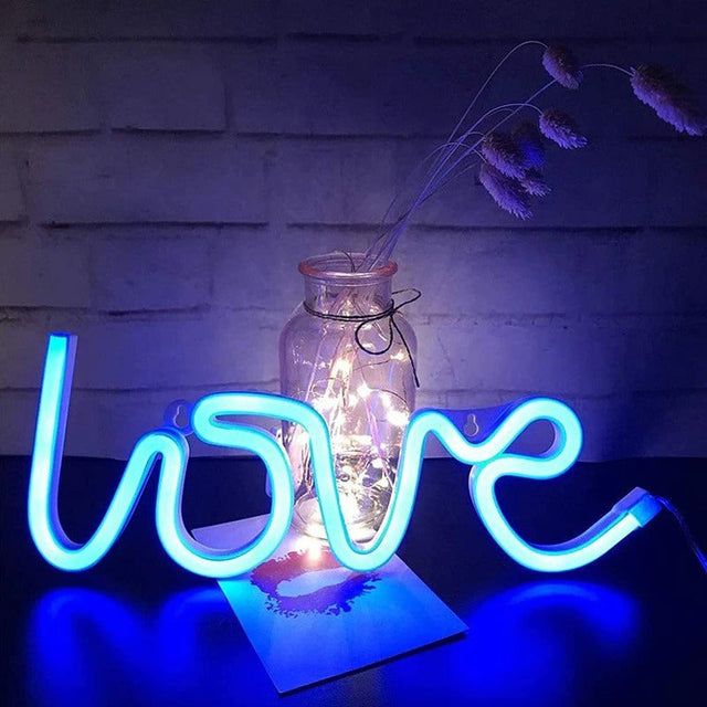 LOVE Neon Light Bedside Lamp with Touch Control and 8 Colors