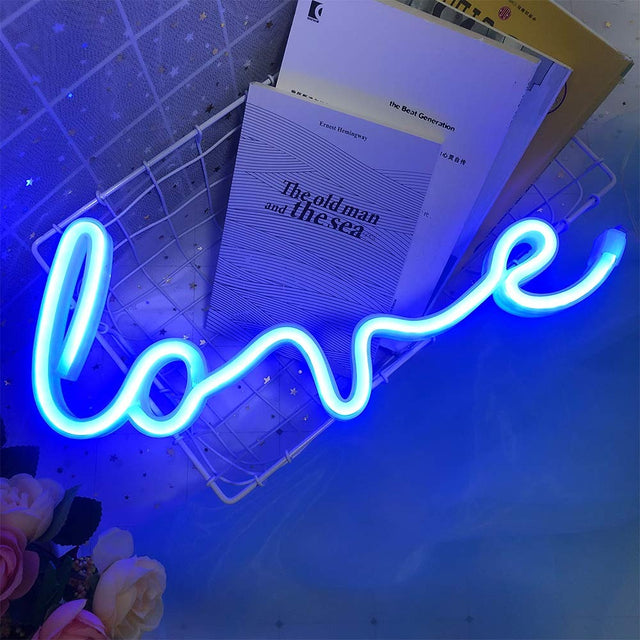 LOVE Neon Light Bedside Lamp with Touch Control and 8 Colors